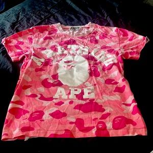 REAL Pink Bape t-shirt size medium